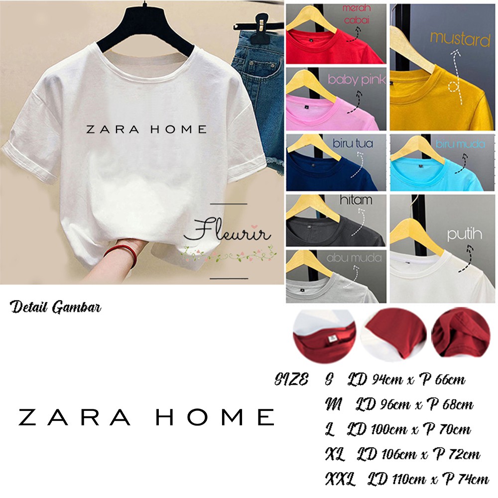 FLEURIR - KAOS ZARA HOME WANITA DEWASA LENGAN PENDEK TUMBLR TEE UNISEX