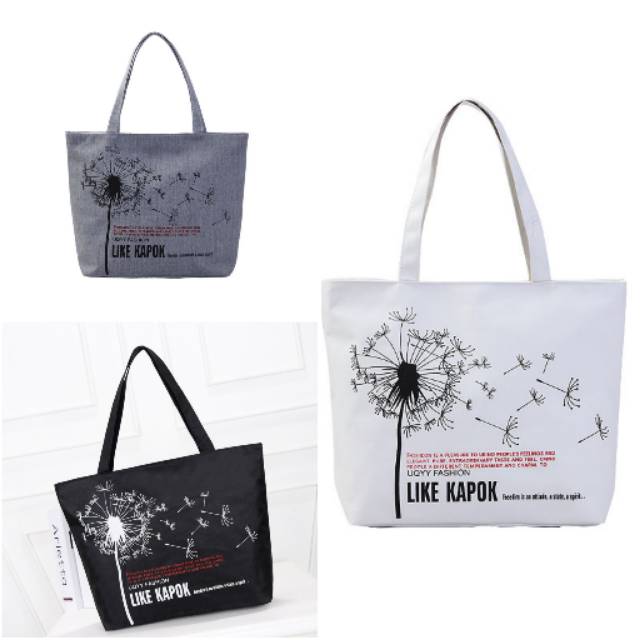 [DIKIRIM DARI JAKARTA] Totebag Kanvas Import Like Kapok Series (COD Jakarta)