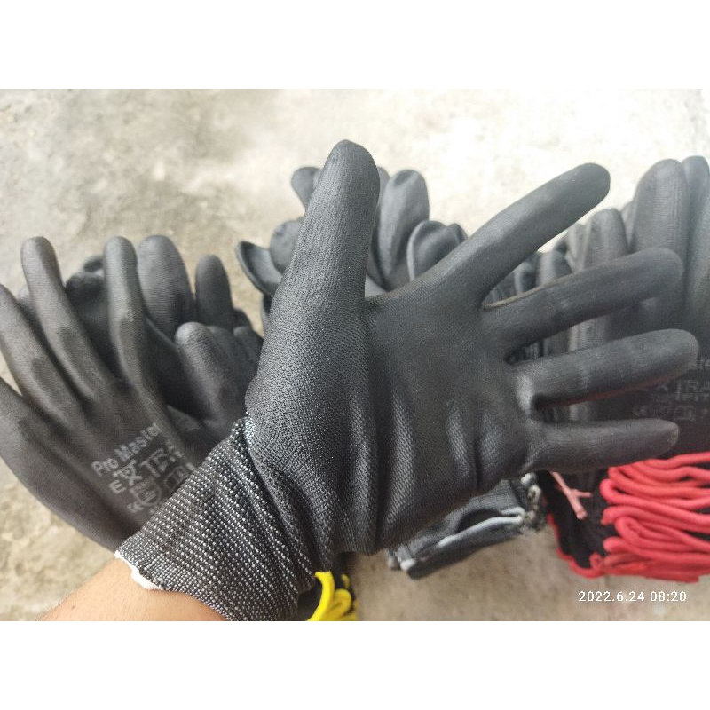 1 lusin sarung tangan safety hitam 12 pasang (24pcs) comet promaster shama dll Grosir 12 pasang
