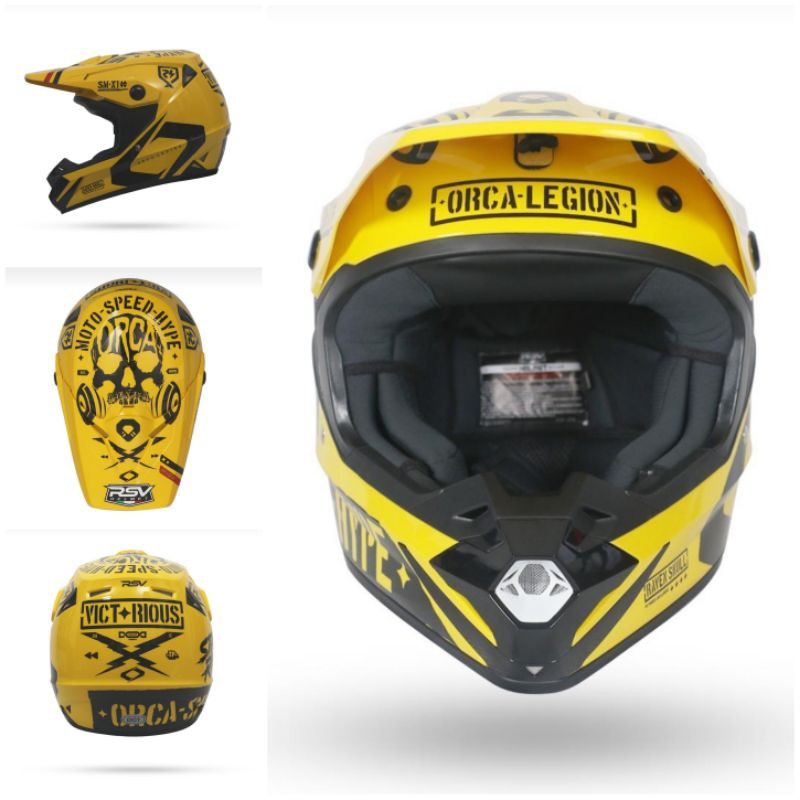 HELM RSV ORCA ESQUELETO SERIES SUPERMOTO YELLOW