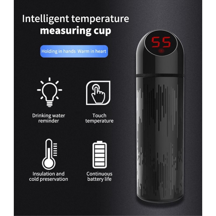 CROOR CR10 - Botol Termos Smart Insulation Vacuum LED Display 500ml