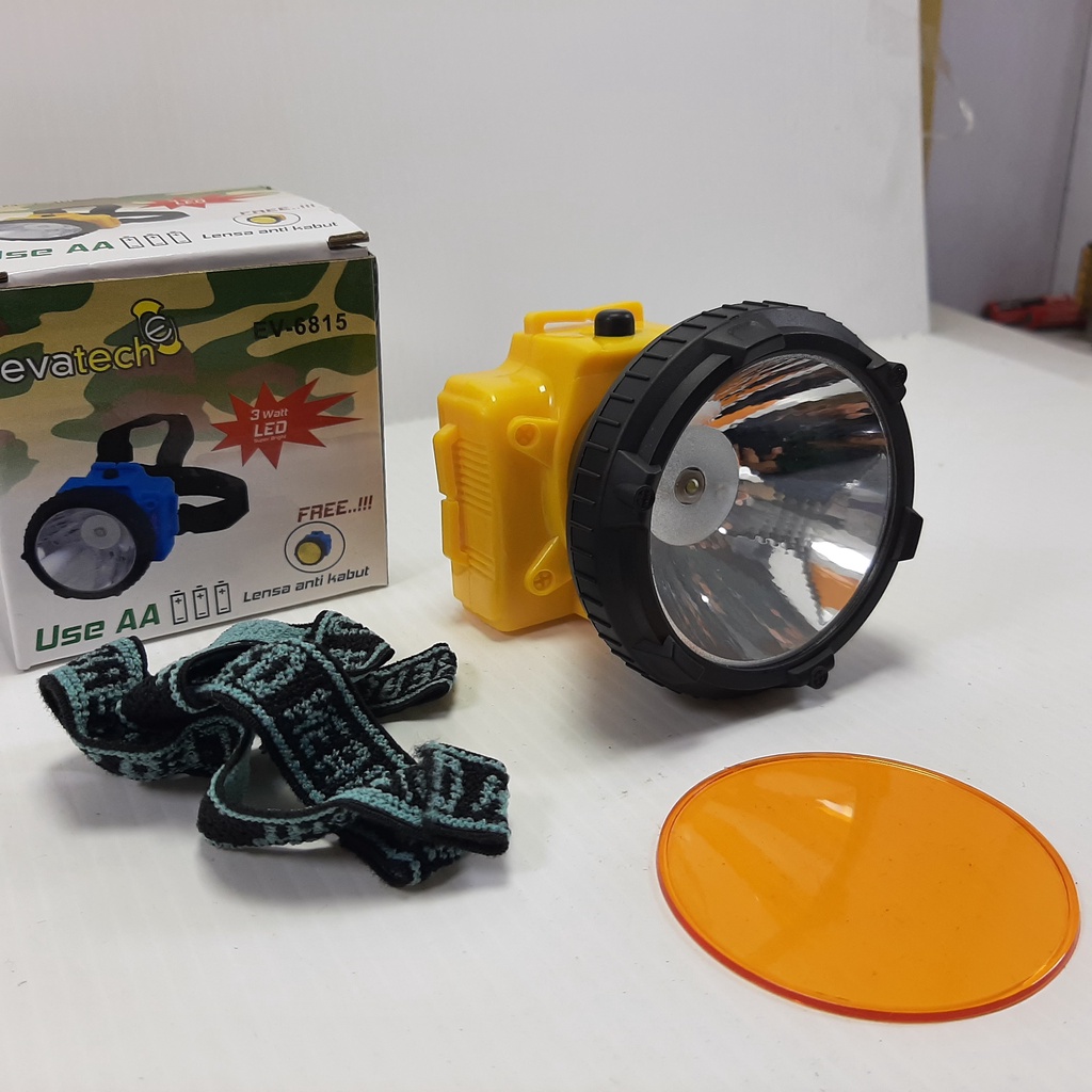 Evatech Senter Kepala EV 6815 HeadLamp Free Lensa anti kabut / LED HEADLIGHT / EV 6819