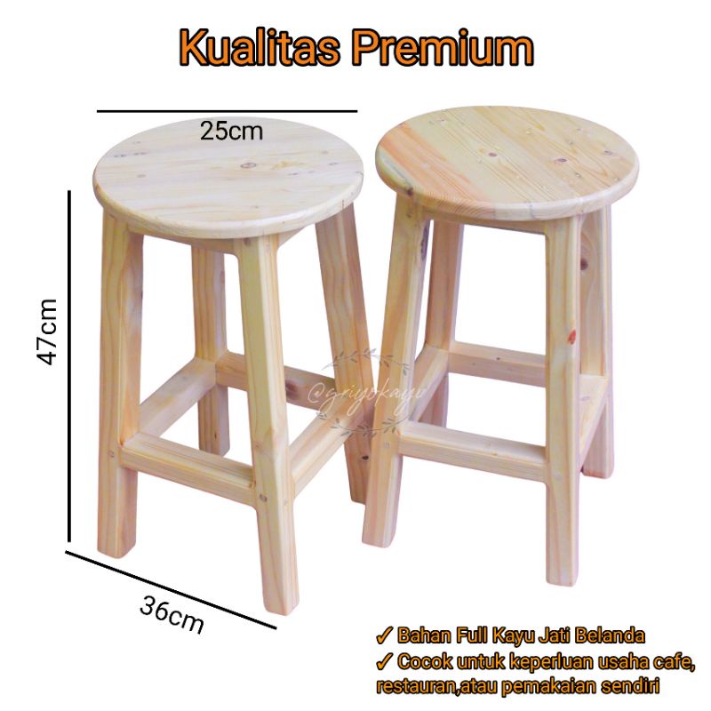 KURSI KAFE MODEL BULAT KURSI JATI BELANDA MINIMALIS