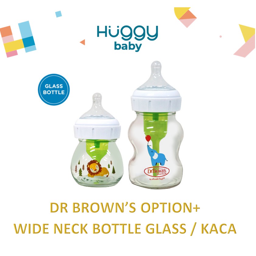 Dr Brown's Option+ GLASS Wide Neck Bottle Botol Susu KACA