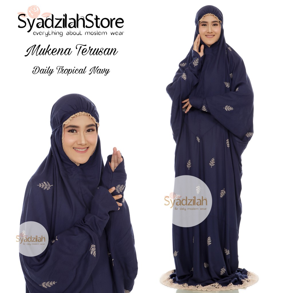 SYADZILAH - Mukena Terusan Bordir Daily Tropical Raissa Cemara