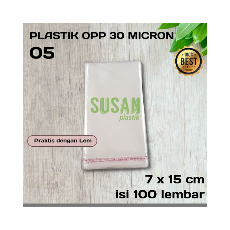 

PLASTIK OPP 7X15 SEAL/LEM TEBAL 30 MIC (0,5) PLASTIK KEMASAN BUKET UANG