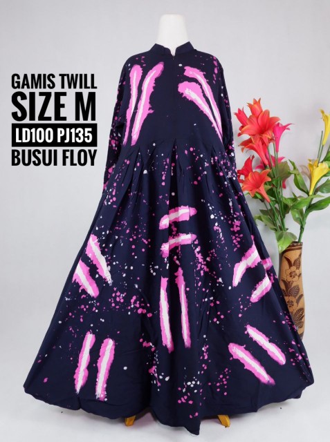 Gamis Twill Model Busui Floy Klok / Resleting / Pekalongan / Batik