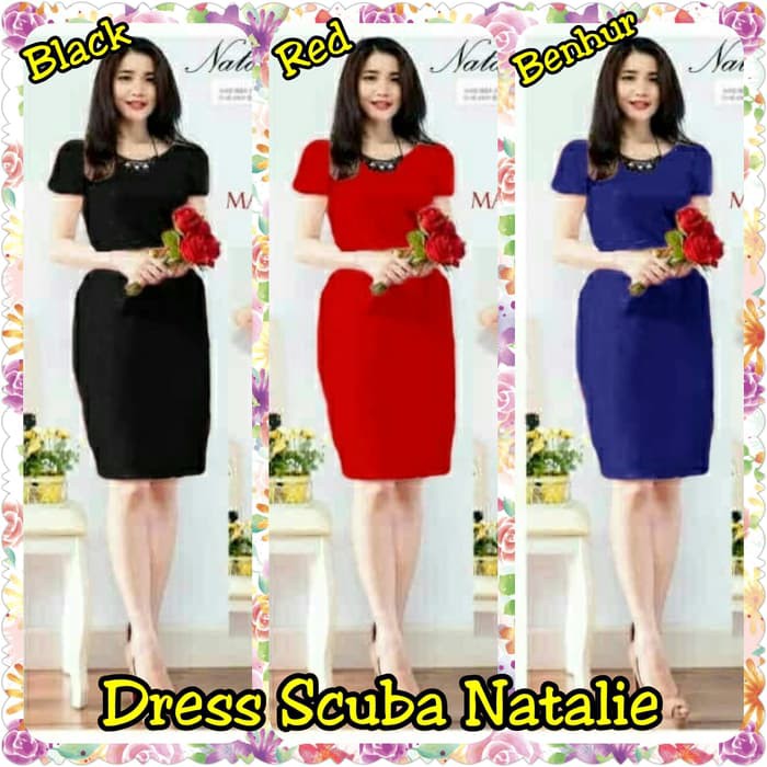 BAJU ATASAN DRES WANITA  Dress Scuba Natalie -