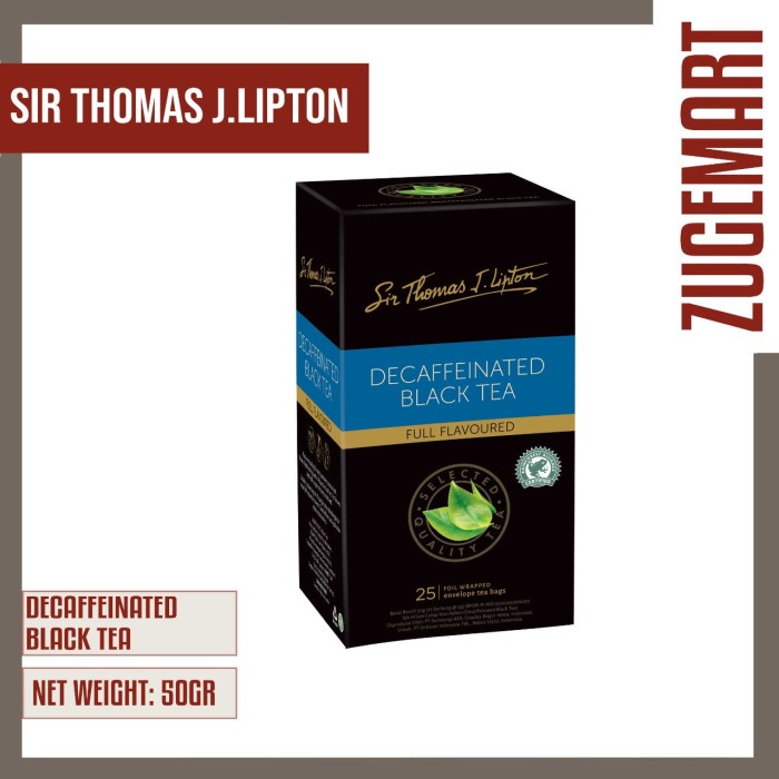 

Sir Thomas J. Lipton Decaffeinated Black Tea / Teh Celup 25 bags
