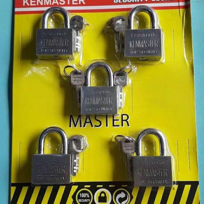 UK.40mm , isi Set 5 . Kenmaster , Gembok , Kunci Gembok , Master Key