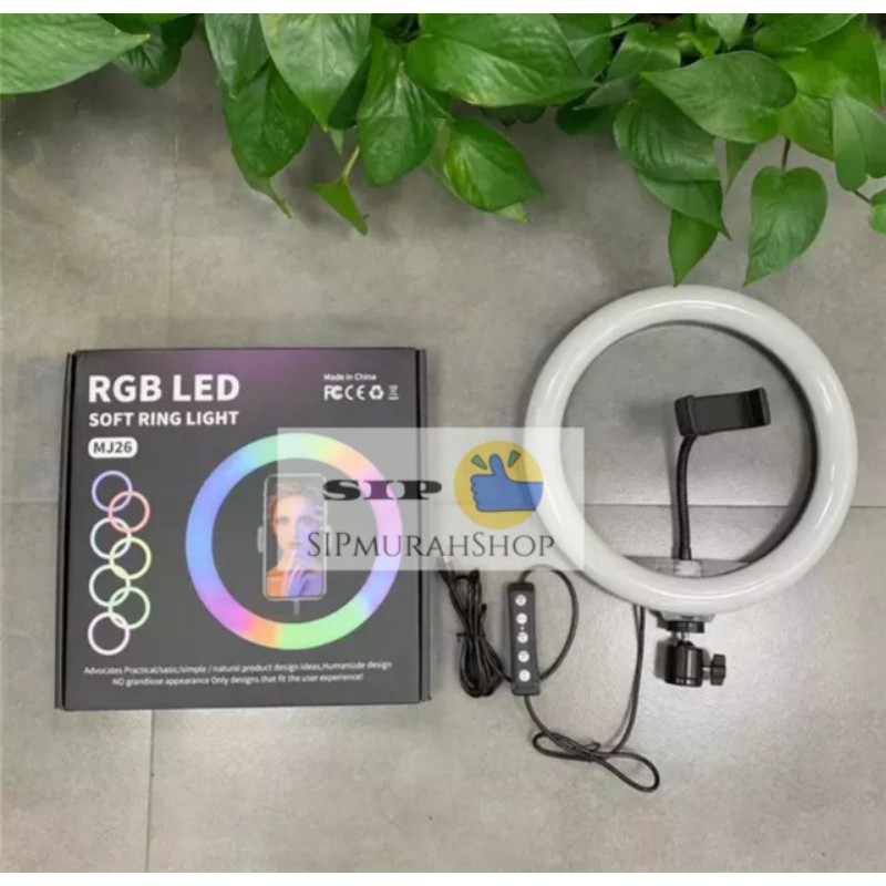 Lampu Selfie Ring Light RGB Rainbow 26CM / LAMPU MAKE UP MULTIFUNGSI WARNA-WARNI RNG 26CM