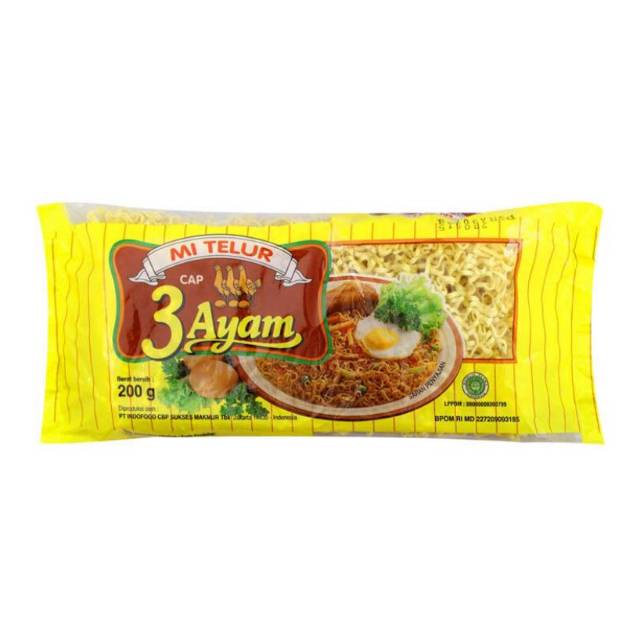 Mie Telur Cap 3 Ayam 200gr Free Bumbu Racik Indofood Shopee Indonesia