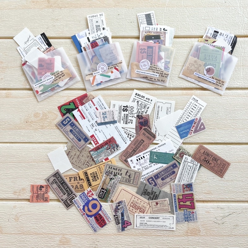 

1 set isi 25pc tiket kupon Ticket coupon for scrapbook journal journaling bujo scrapbooking