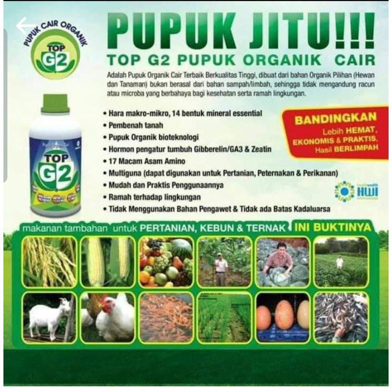 (COD) PUPUK TOP G2 PUPUK ORGANIK CAIR HWI PUPUK HWI PUPUK CAIR ORGANIK TOP G2 PUPUK CAIR ORGANIK HWI