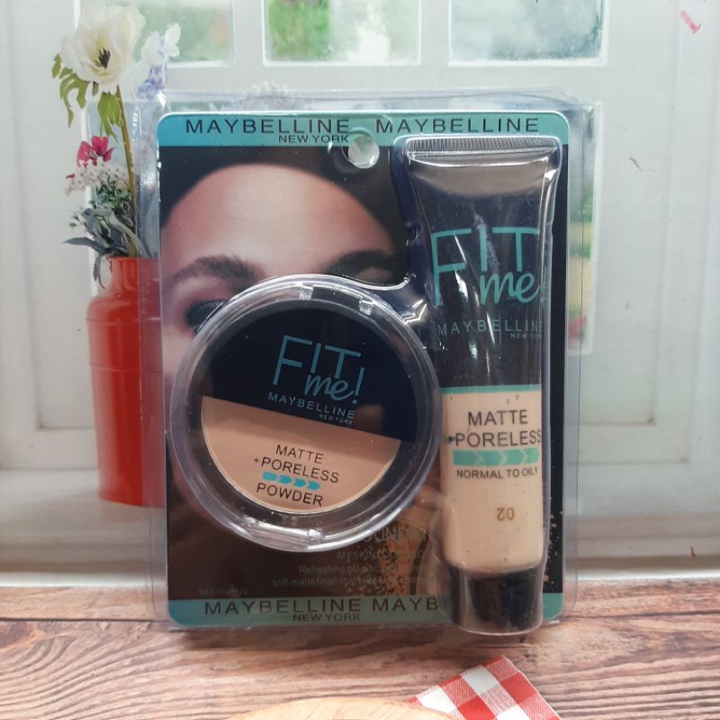 Jual Paket Bedak And Foundation Maybelline Fit Me 2in1 Shopee Indonesia