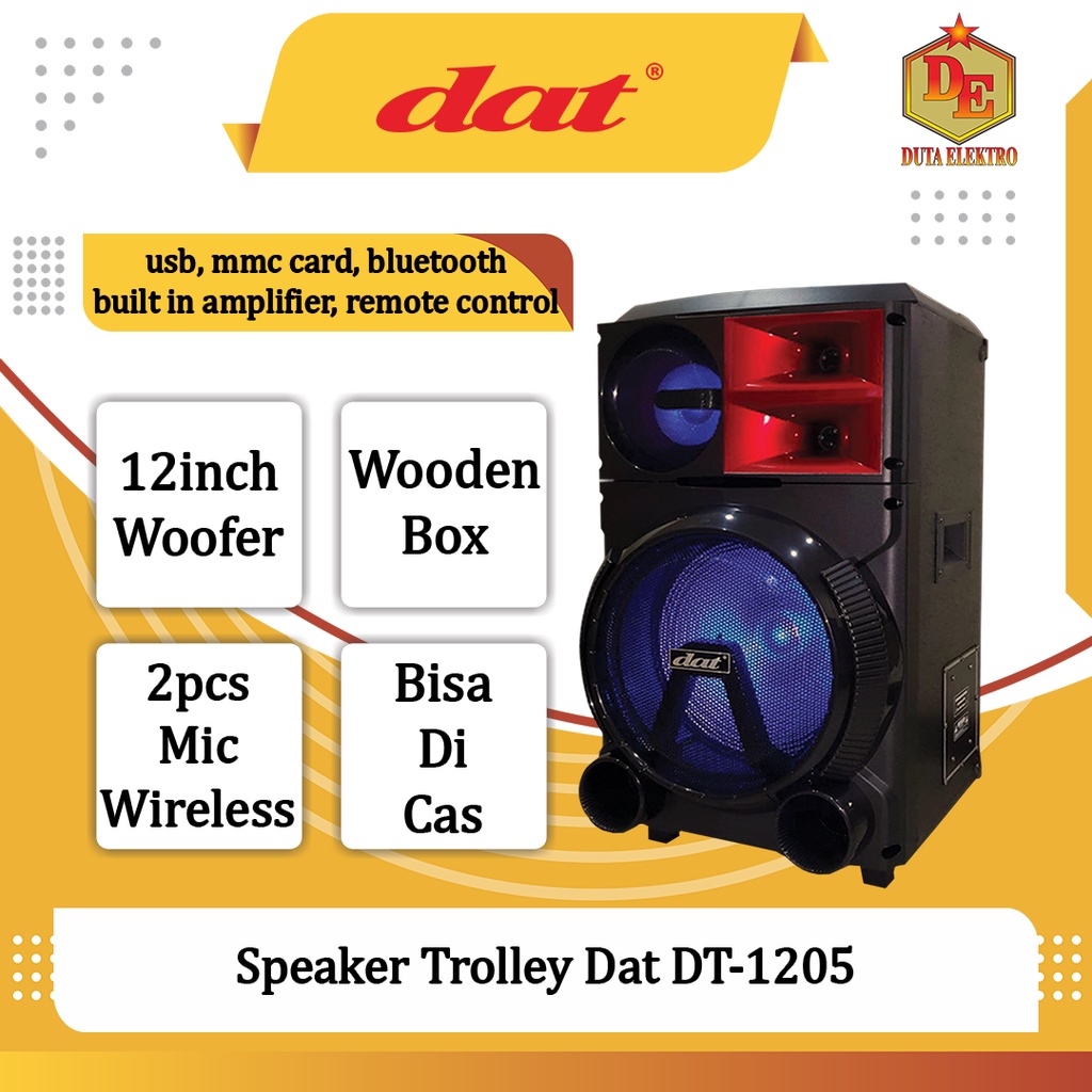 Speaker Wireless Dat DT 1205 Trolley Portable