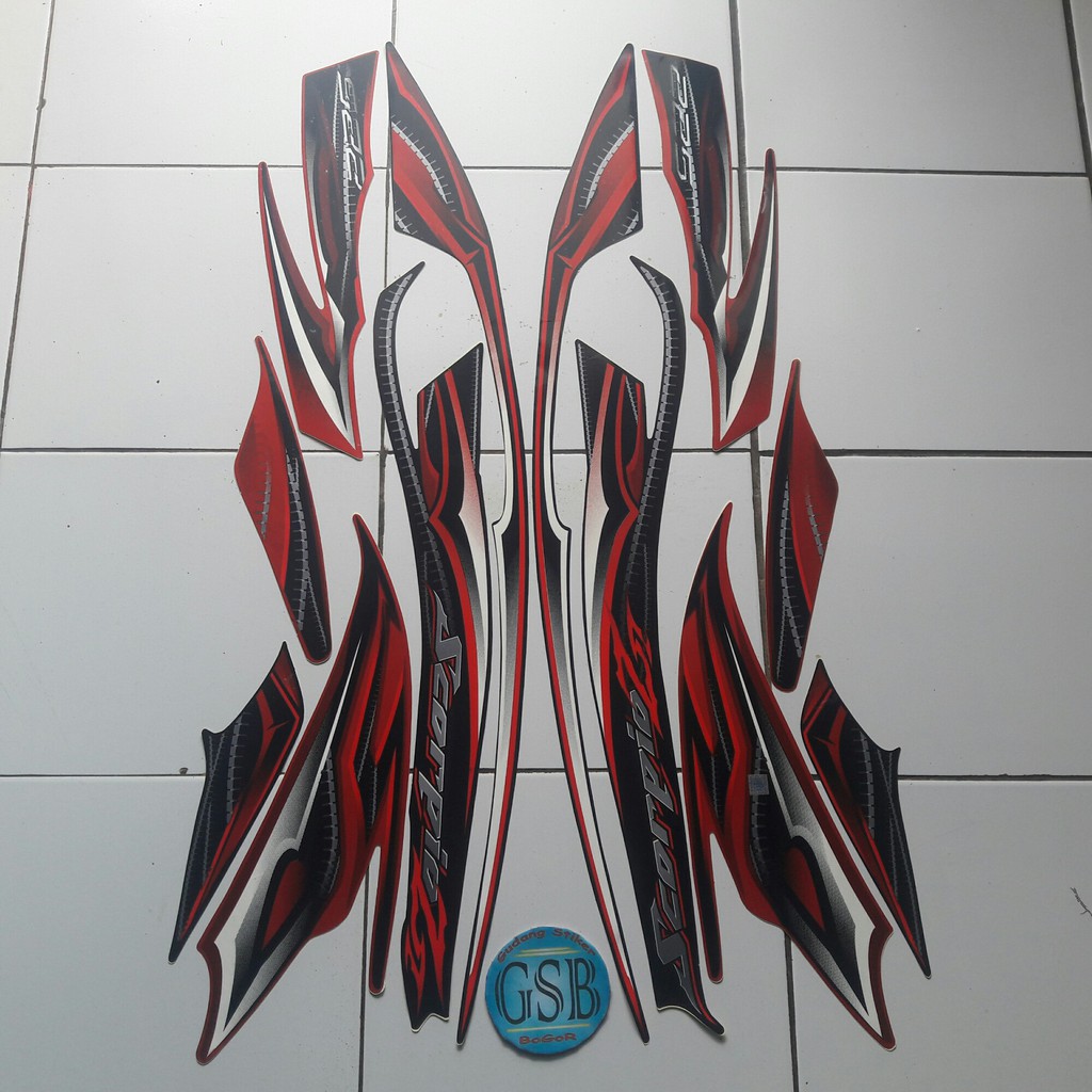 striping stiker motor yamaha Scorpio z 2010 merah