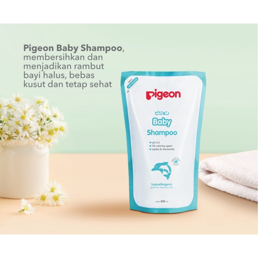 Pigeon Baby Shampoo Chamomile 350ml Shampo Bayi dan Anak Pouch Refill WHS