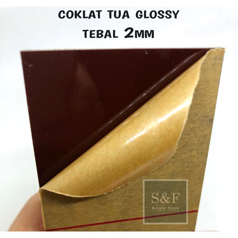 AKRILIK WARNA COKLAT / AKRILIK LEMBARAN 2MM / ACRYLIC WARNA / AKRILIK COKLAT TUA AGLOSSY / ACRYLIC