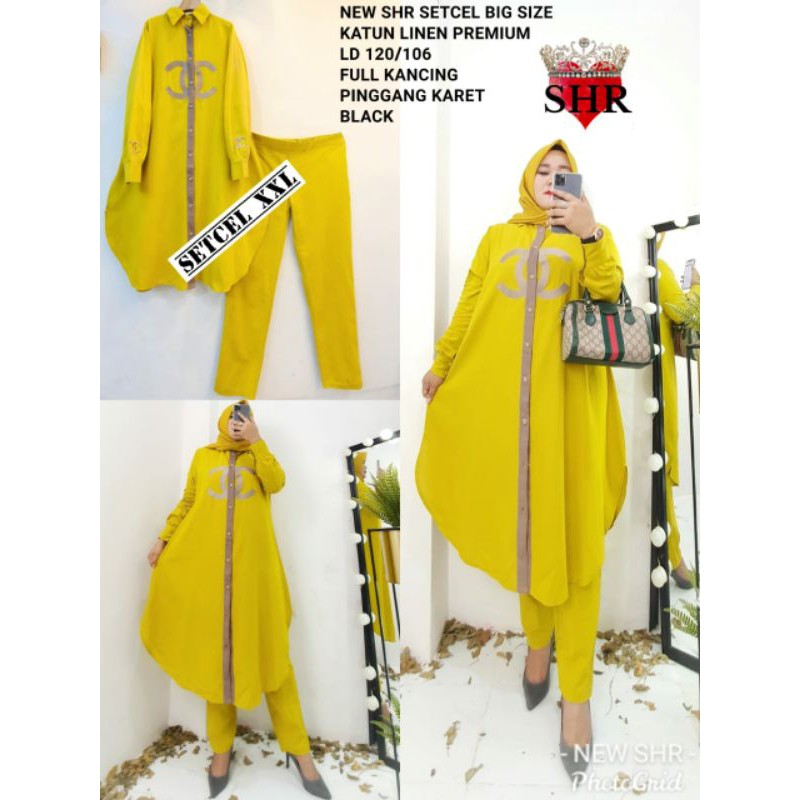 NEW SHR ORI 100% ONE SET SETELAN CELANA JUMBO CH KATUN BIGSIZE IMPORT SYAHIRA