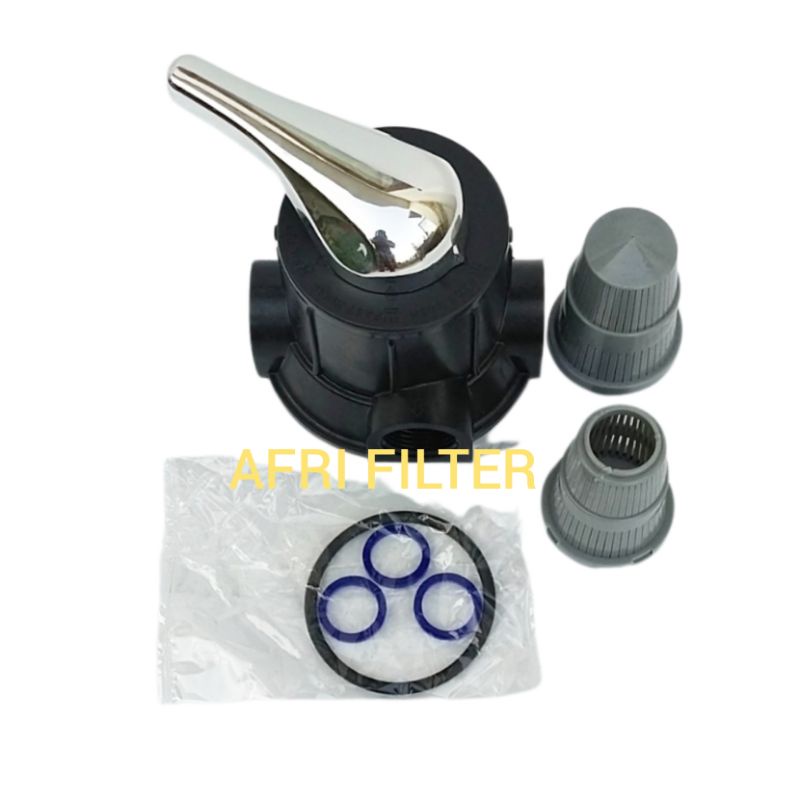 3 Way Valve Filter / Kepala Filter Tabung FRP - Hitam