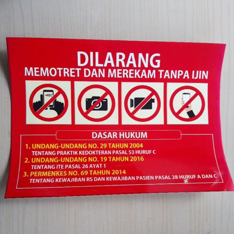 

Stiker Larangan Memotret / Dilarang Mengambil Gambar