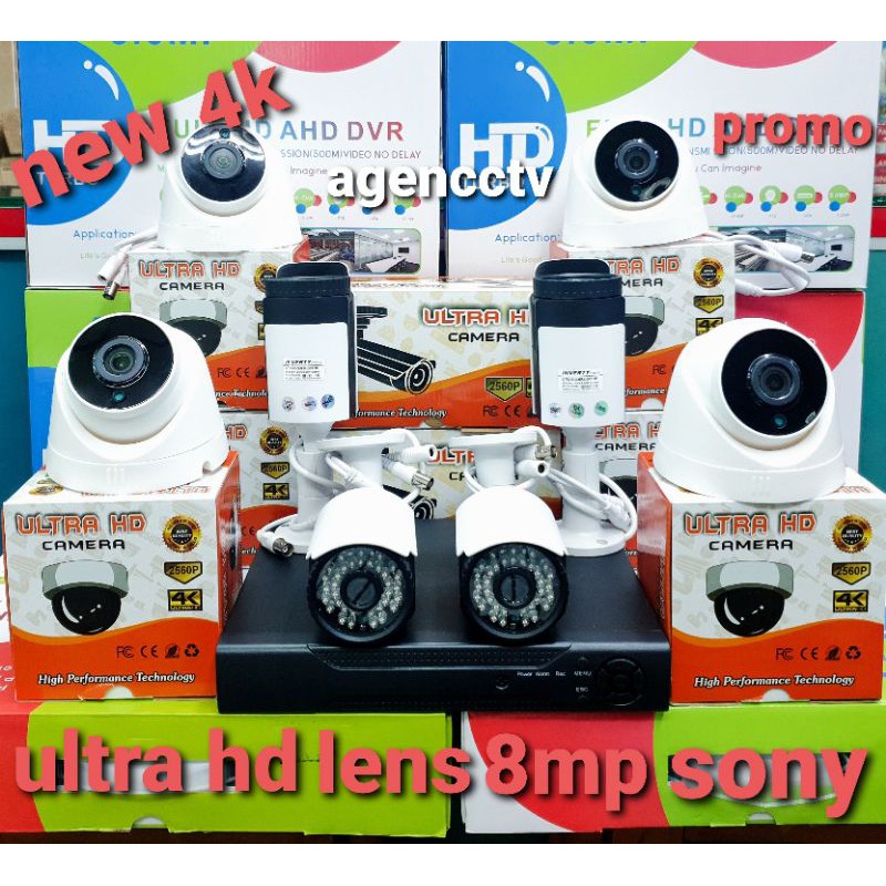 PROMO PAKET CCTV 8 KAMERA LENS 8MP 2560P ULTRA HD 4K,IR SONY &lt;GARANSI 2THN&gt;