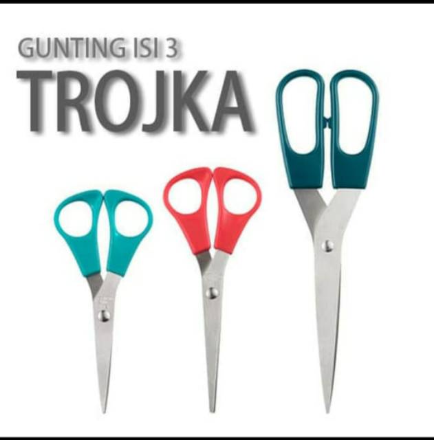 TROJKA SCISSORS ISI 3 PC gunting dapur serbaguna gunting kertas