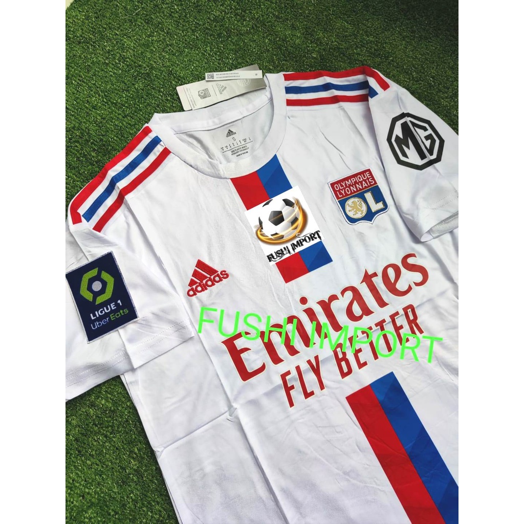 Jersey Baju Bola Olympique Lyon Home Full Patch 2022 2023 Grade Ori