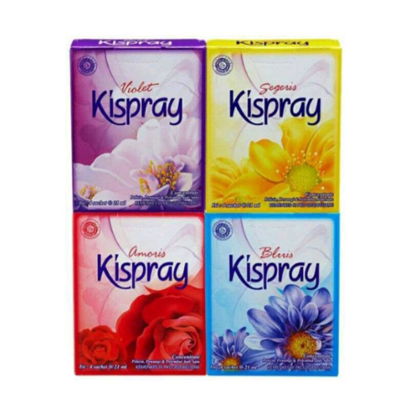 Kispray Dus Isi 4 Sachet @21 ml Per Saset (VIOLET) Pelicin Pakaian