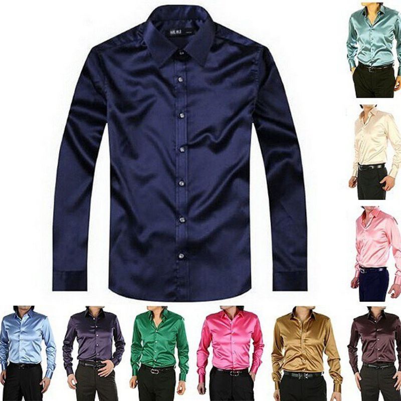 Kemeja Pria Satin silk Exclusive//kemeja pakai puring