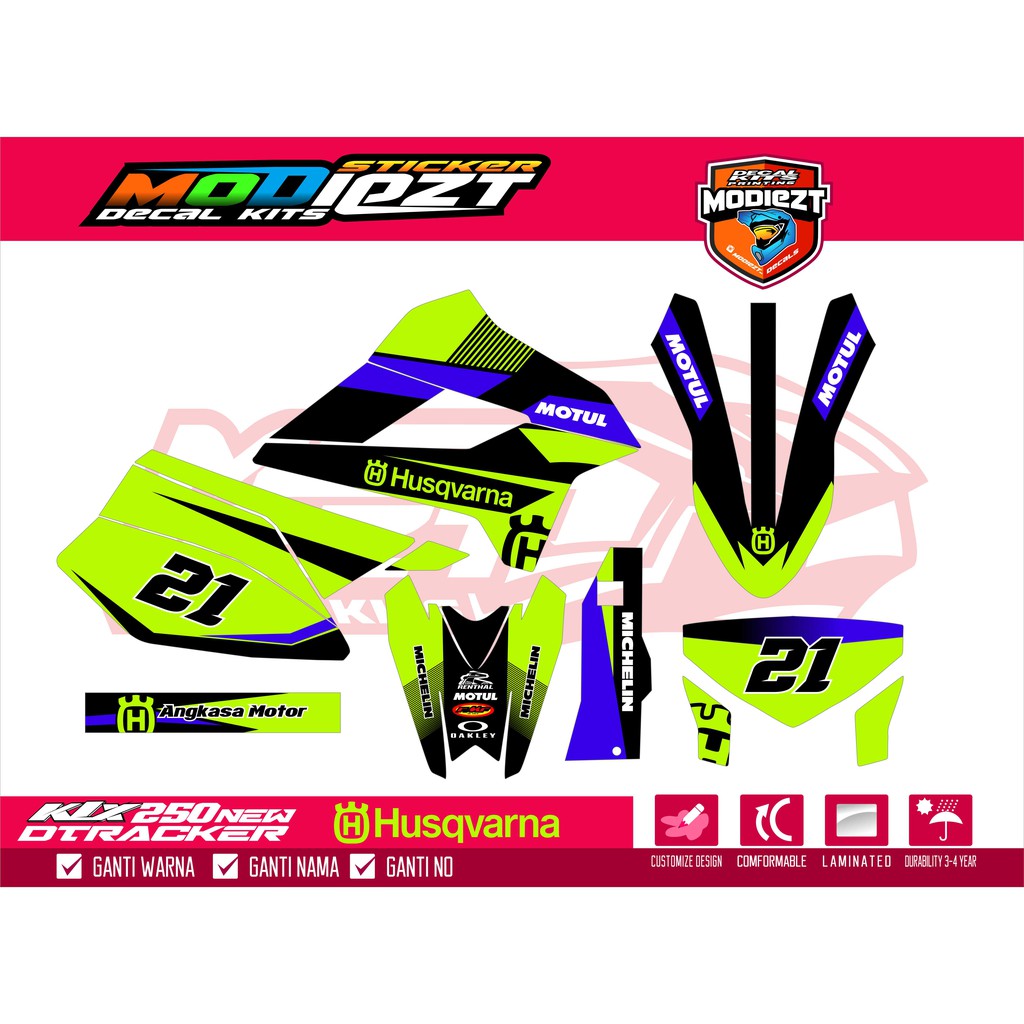 STIKER DECAL STRIPING CUTTING KLX 250 FREE STIKER