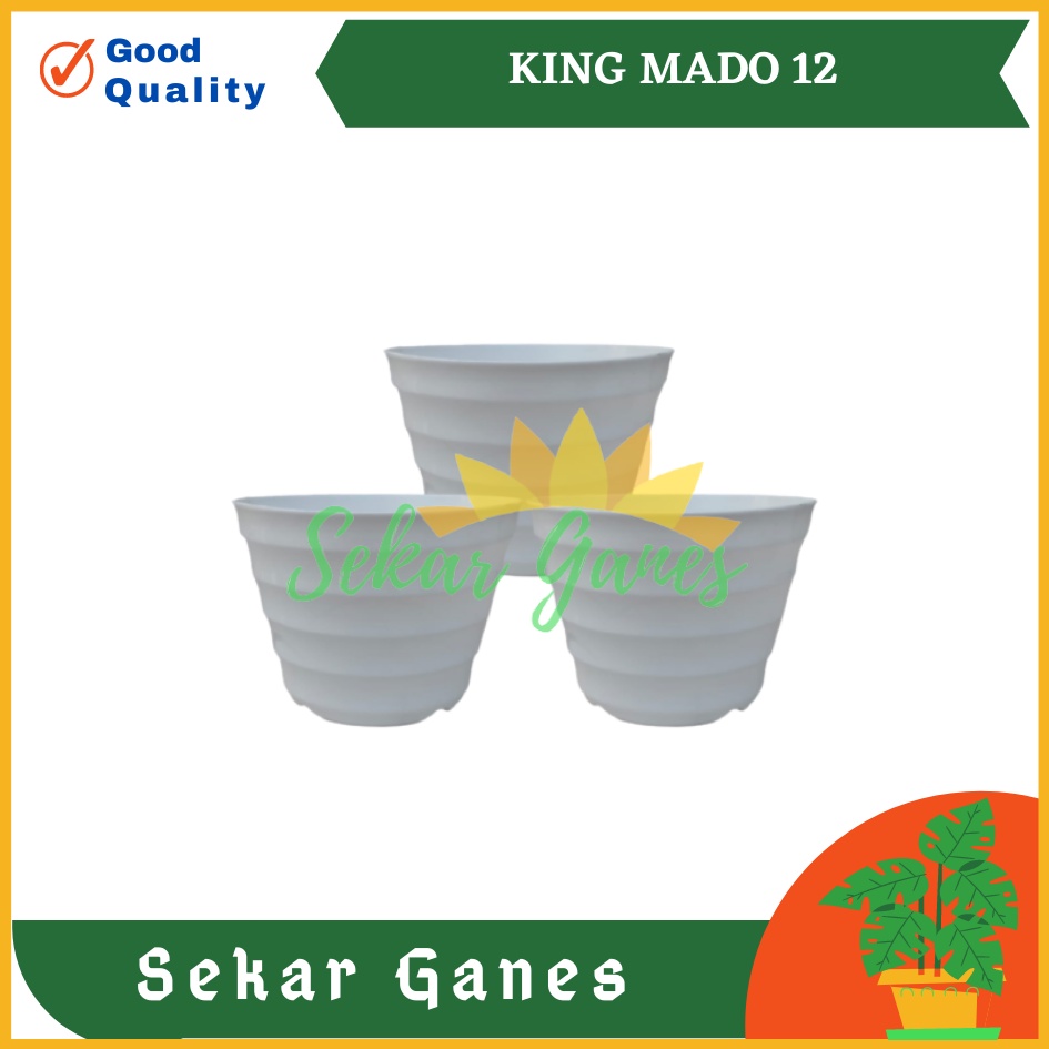 POT KING MADO 12 PUTIH BY GARDEN OF LOVE POT PLASTIK MINI KAKTUS MURAH LUCU mirip POT TAWON 12