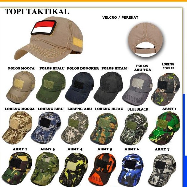 Topi Tactikal / Topi Taktikal / Topi TNI / Topi Komando / Topi Militer Kualitas Premium