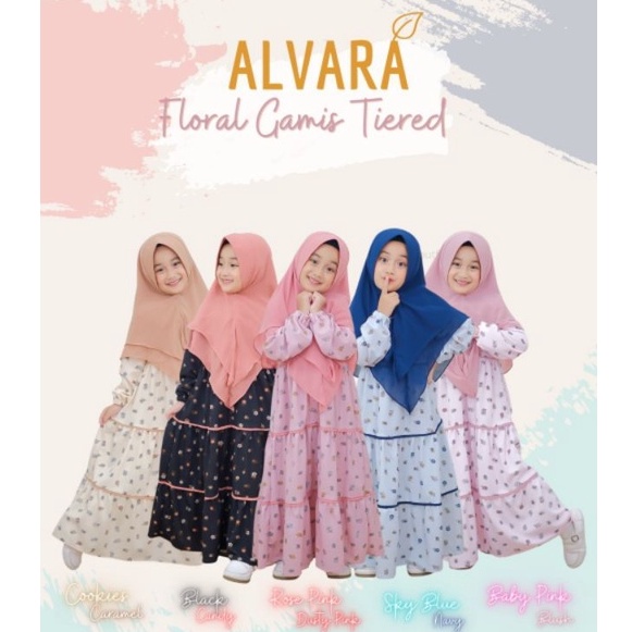 Floral Gamis Tiered By Alvara / Gamis anak Ready S