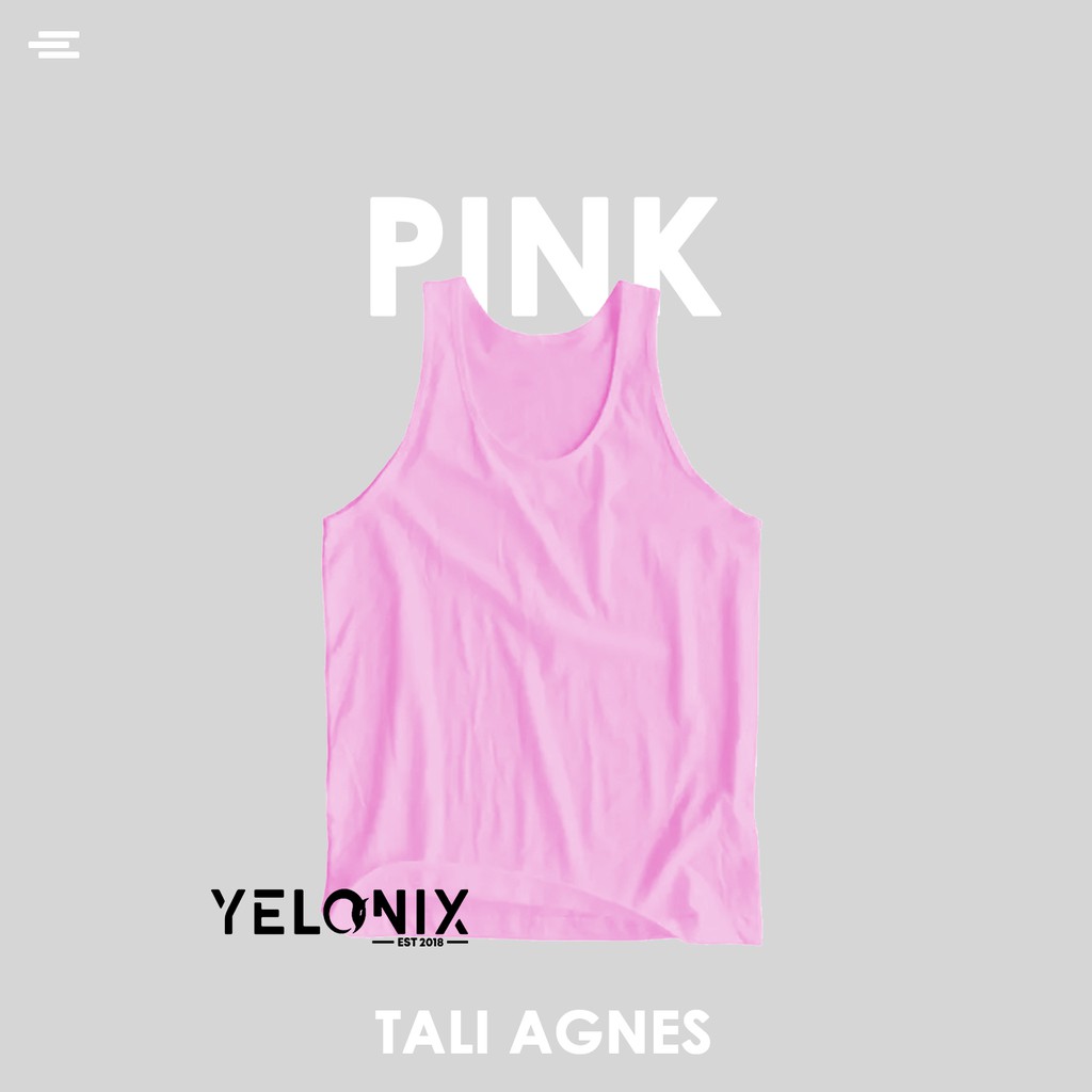 Tanktop Wanita ( SOFT SPANDEK ) Polos Tali Kecil / Besar / Agnes Singlet Kaos Dalam Cewek - YELONIX-PINK