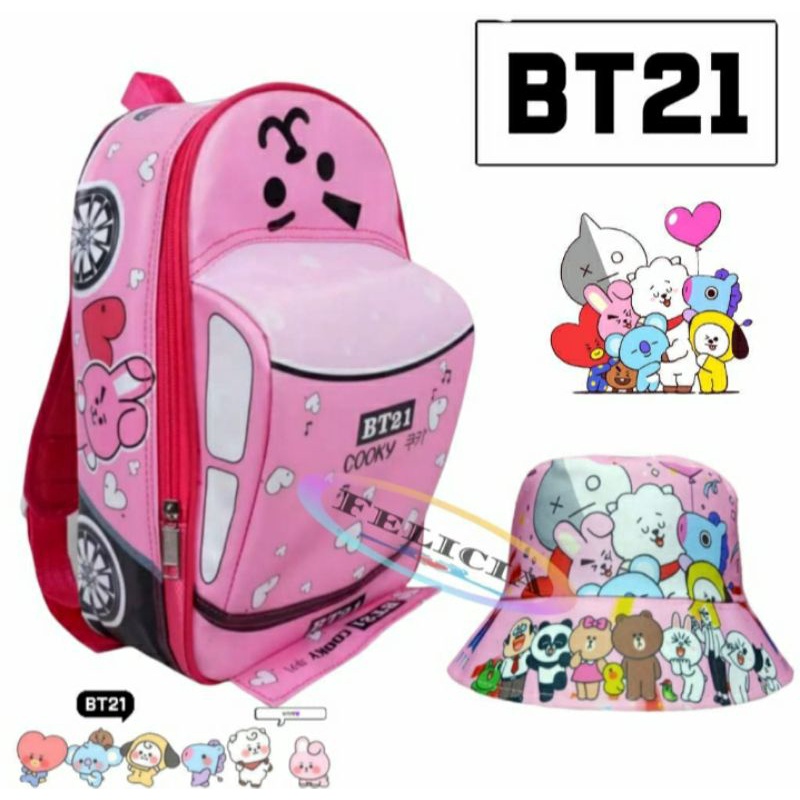 Ransel BT21 BTS anak Paud/PG Motif Mobil Tas ransel anak perempuan