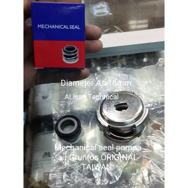Sil mechanical seal pompa air sirkulasi Grundfos 16mm ORIGINAL TAIWAN