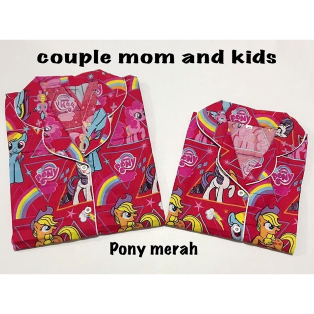 bajutidur Pony-merah bisa pasangan ibu anak keluarga