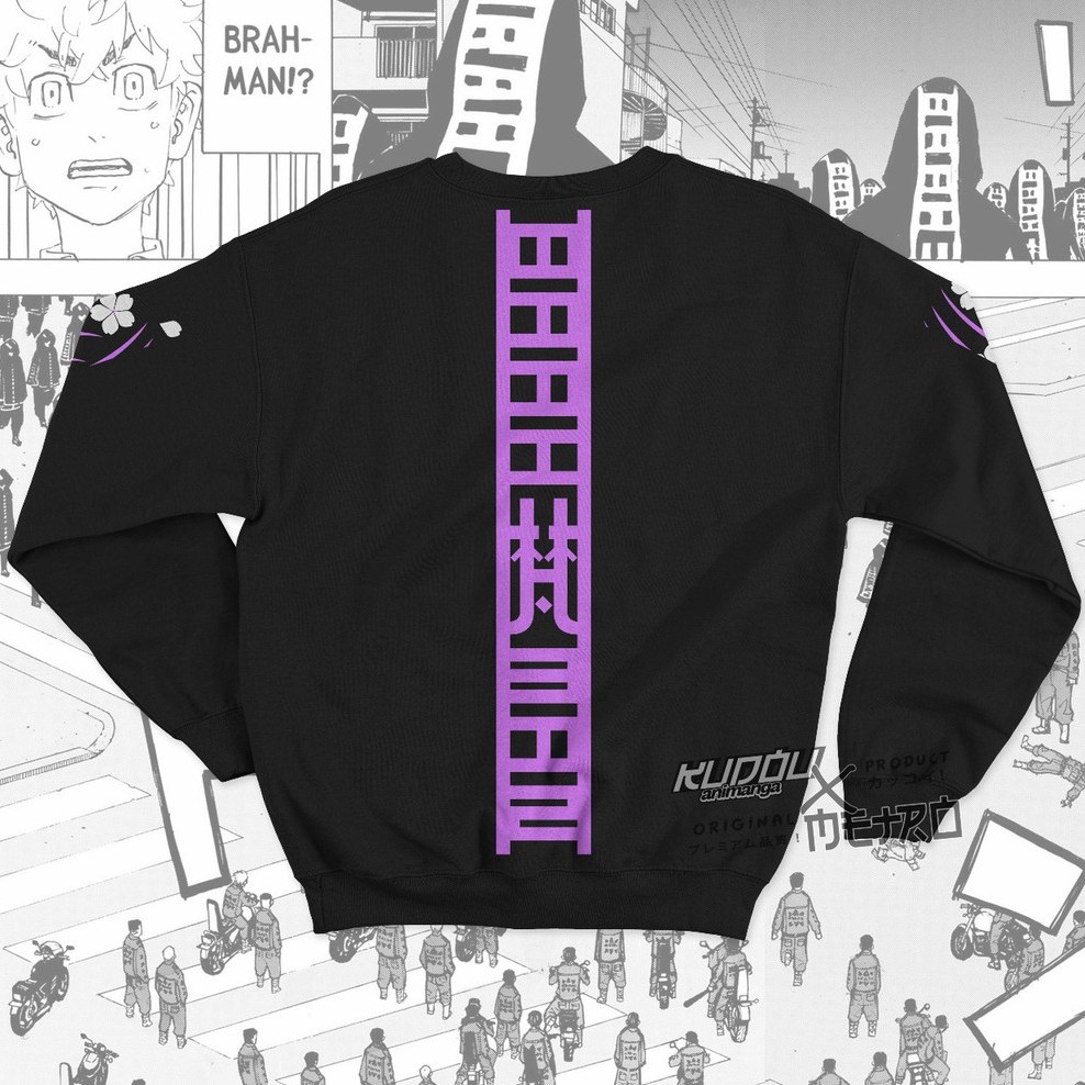 Crewneck Brahman Gang Black Kawaragi Senju V2 Anime Manga Tokyo Revengers Premium Unisex