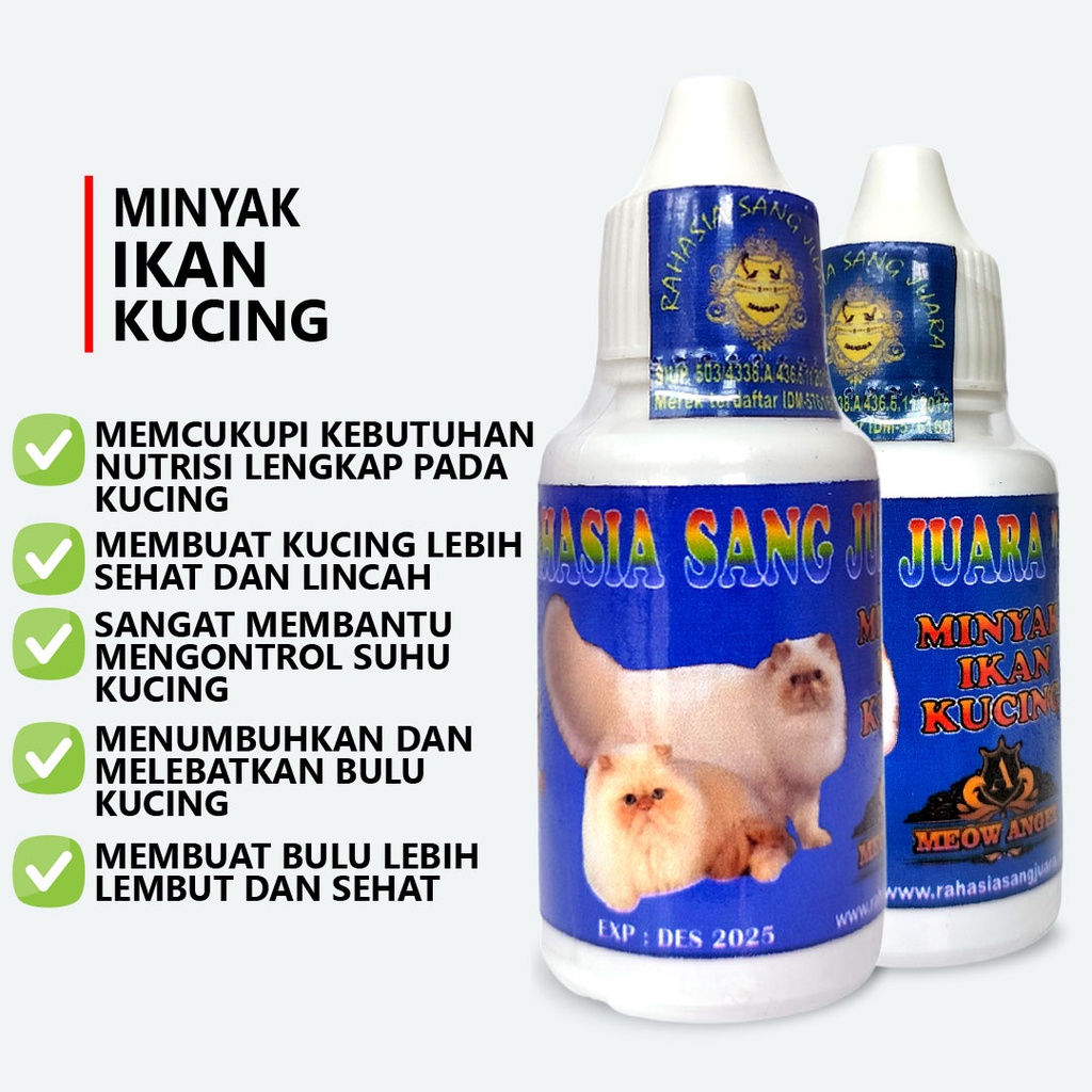 MINYAK IKAN KUCING Untuk Bulu Fish Oil Kucing Cair