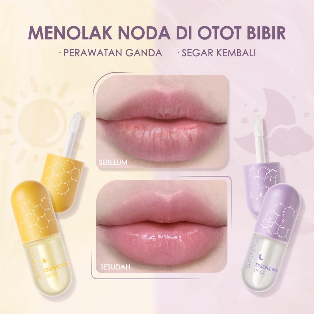 FOCALLURE Natural Lip Oil Moisturized Repaired Multi-uses Waterproof Soften Lip Balm