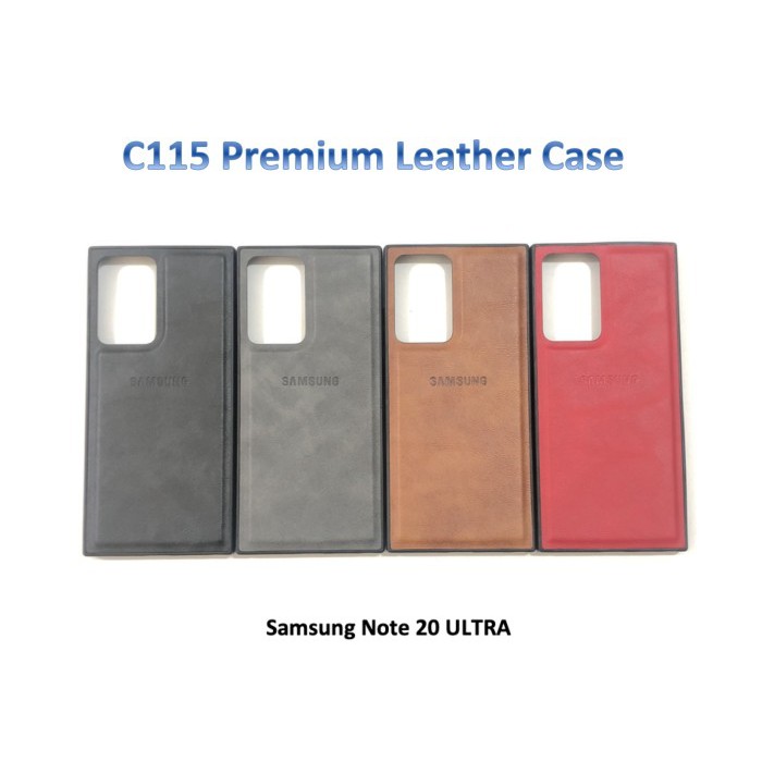 C115 Samsung NOTE 20 / NOTE 20 ULTRA  Premium Leather Silicone Case / Casing Kulit