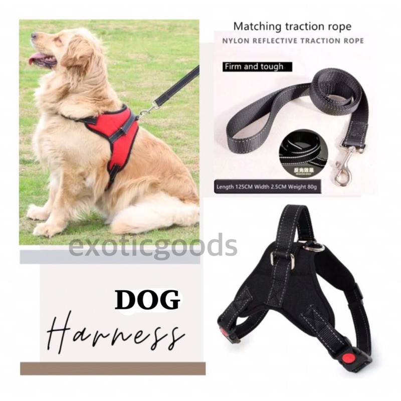 HARNESS ROMPI ANJING HARNES ROMPI HEWAN BREATHABLE DOG HARNESS TALI ANJING LEASH ROMPI ANJING BESAR