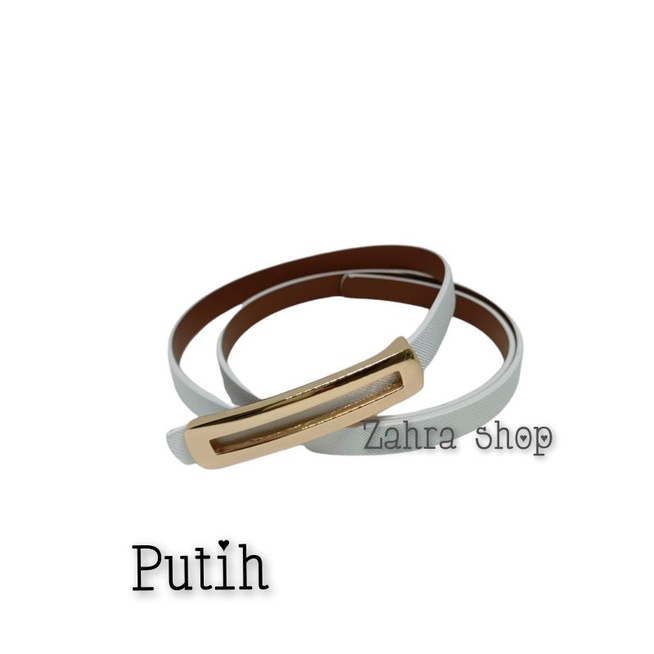 ZR ~IKAT PINGGANG SABUK WANITA BELT DRESS KULIT PU KOREA GOLD 01