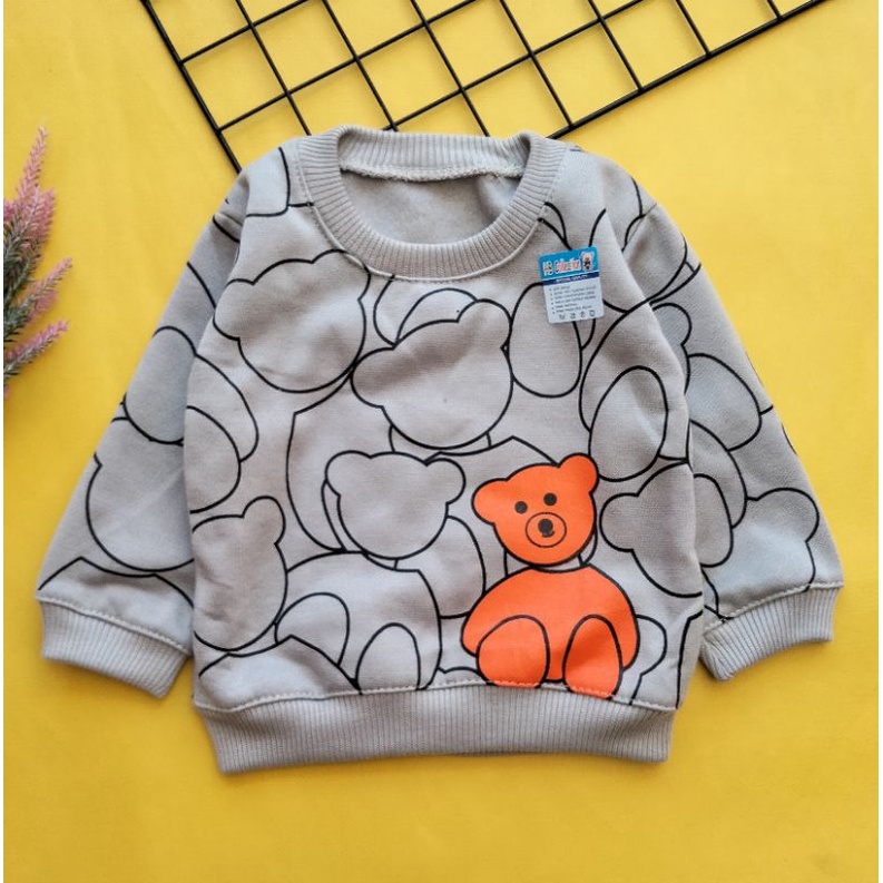 sweater mantel bayi fleece 3-12 bulan motif bear