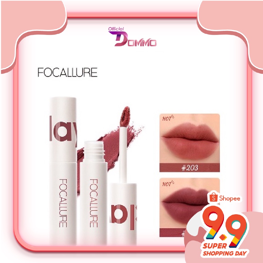 DOMMO - D8118 FOCALLURE New Lipstik Cream Velvet-Mist Matte Lip Clay [ BPOM ] FA179