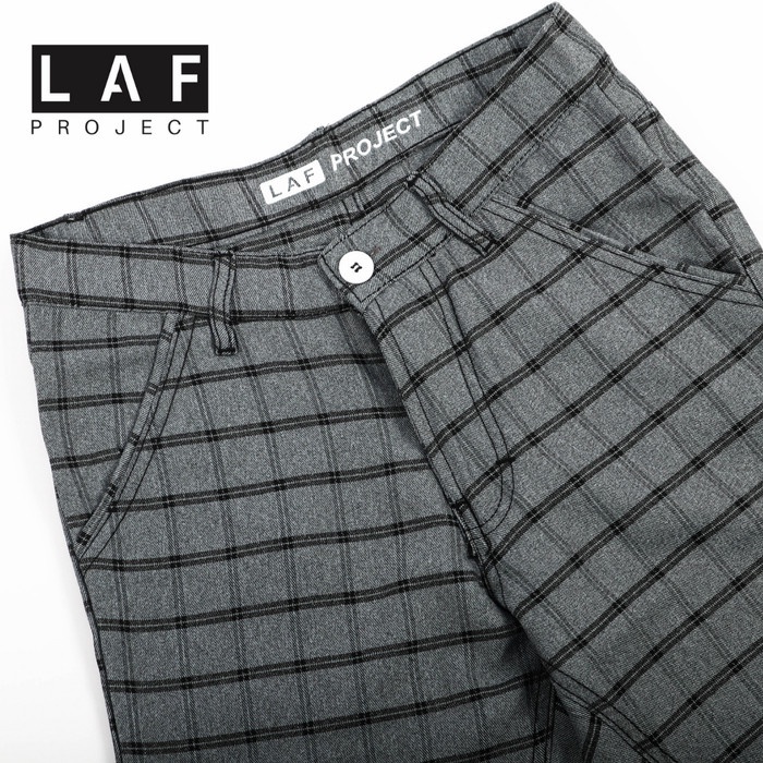 Celana Tartan Pants Pria Kotak Garis Abu Premiun Original LAF Project