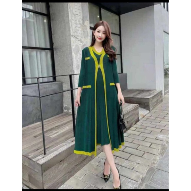dress plisket premium / dress plisket kekinian l dress plisket model 2layer