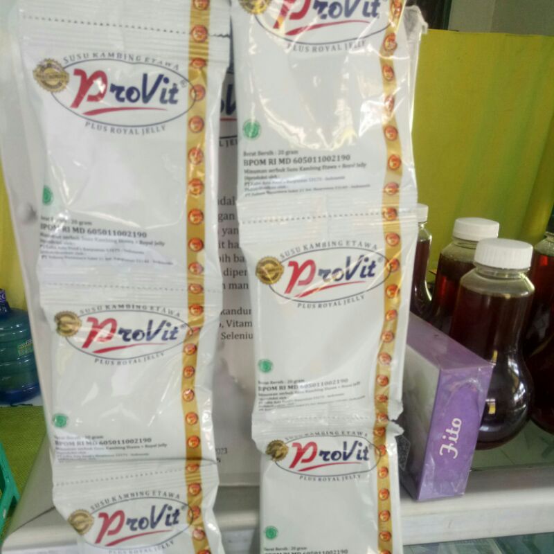 

Provit susu kambing etawa + royal jelly Hrg 1 renceng isi 10 scht